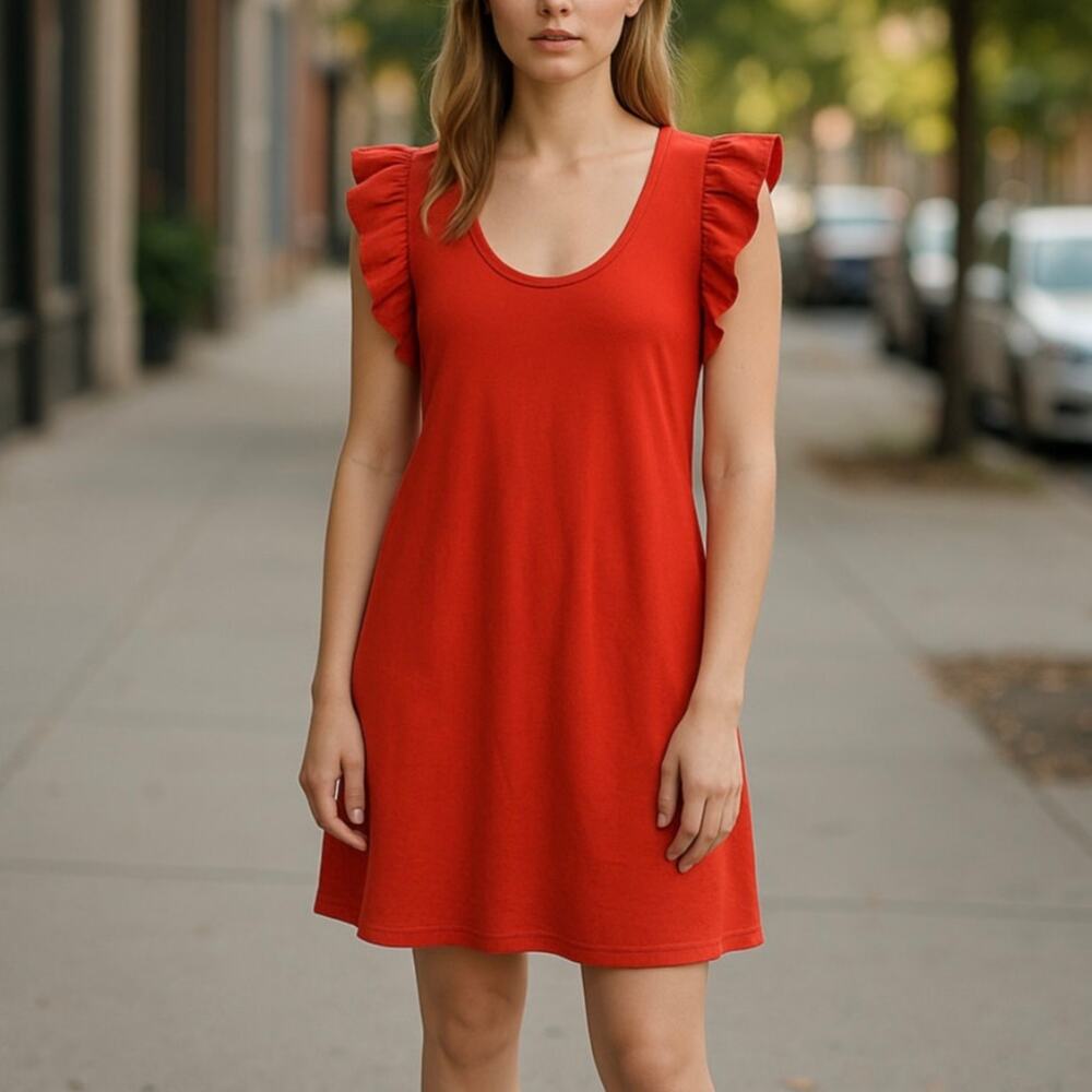 Current Elliott The Cadence Poinciana Red Dress